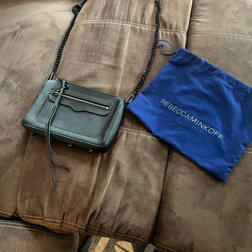Rebecca Minkoff Charcoal Leather Messenger Bag